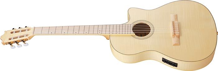 Ibanez GA39TCEは、エレガントなデザインと高い演奏性を兼ね備えたクラシックギター。フレイムメイプルのボディと先進のエレクトロニクスを搭載し、ライブや録音に最適です。