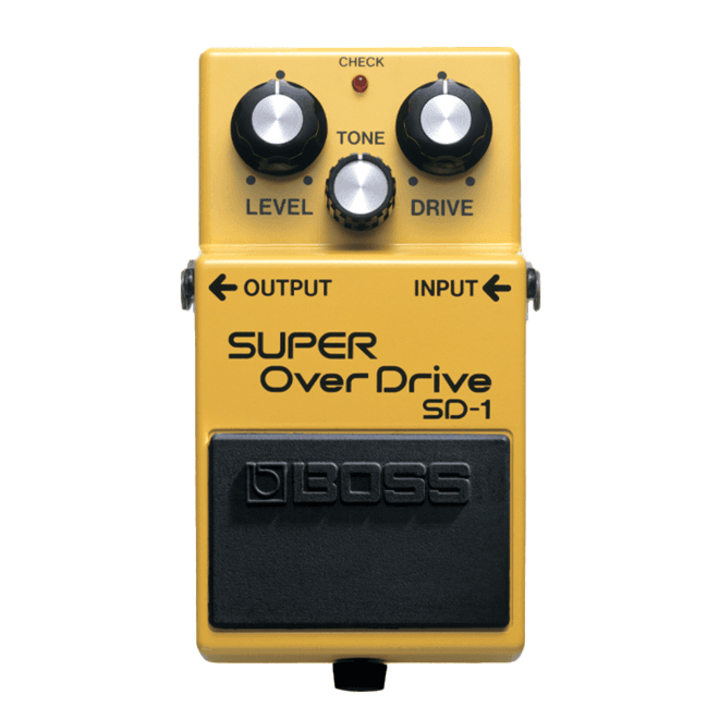 BOSS SD-1 Super OverDriveは、非対称クリッピング回路を特徴とし、多くの有名ギタリストに愛用されているエフェクターです。