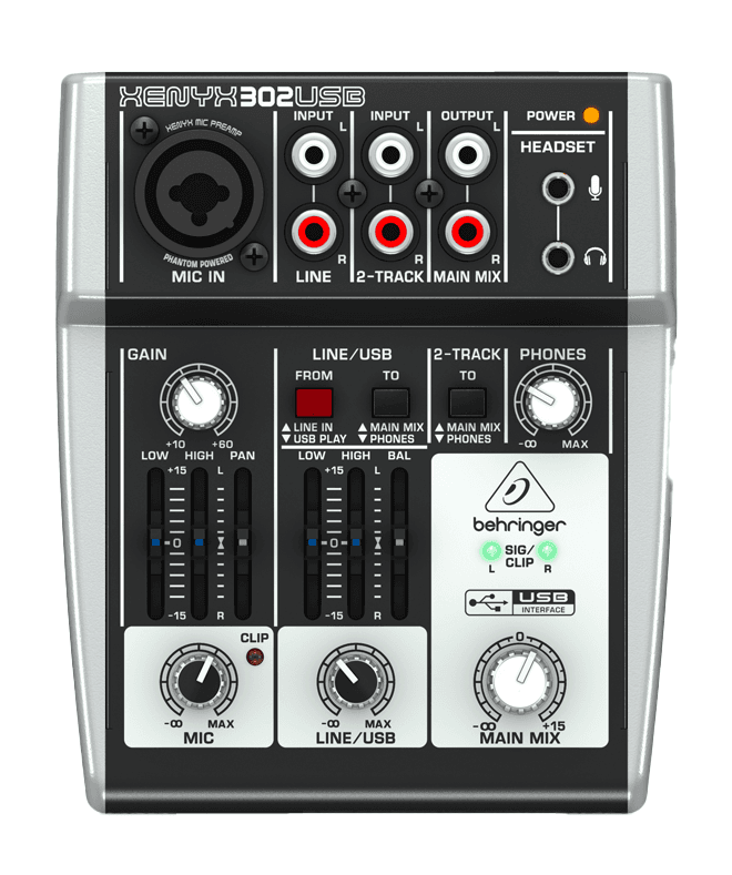 BEHRINGER XENYX 302USBは、コンパクトながら多機能な2チャンネルアナログミキサーで、USBオーディオインターフェースを内蔵しています。